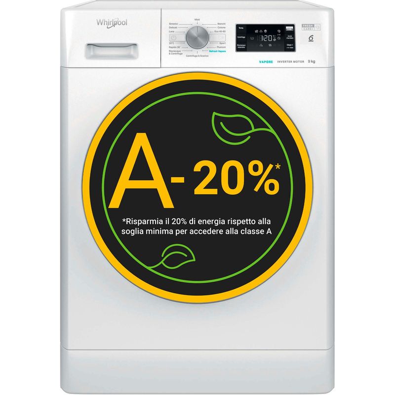 Whirlpool Lavabiancheria A libera installazione FFB 948 BSV IT Bianco Carica frontale A Frontal