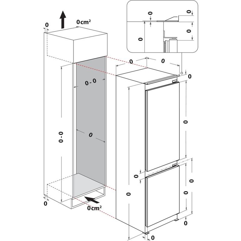 Whirlpool-Combinazione-Frigorifero-Congelatore-Da-incasso-WHK2-5322-B4E-Zinc-Metal-2-porte-Technical-drawing