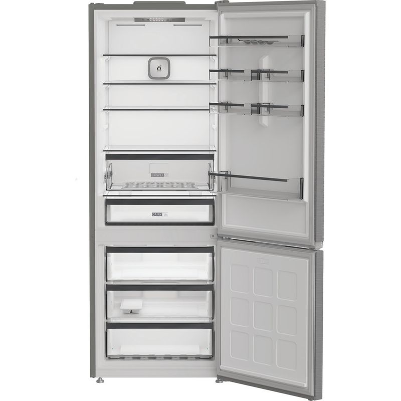 Whirlpool-Combinazione-Frigorifero-Congelatore-A-libera-installazione-WHK2-5494-X8E-New-Silver-–-ARC-1035-2-porte-Perspective-open