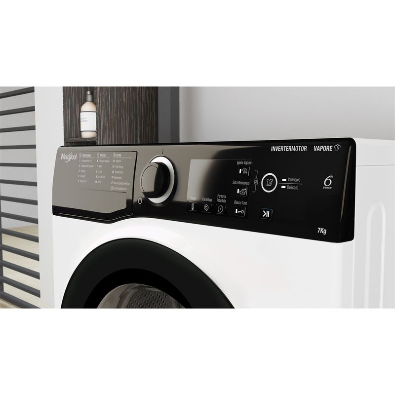 Whirlpool Lavabiancheria A libera installazione WSB 726 K IT Bianco Carica frontale A Lifestyle control panel